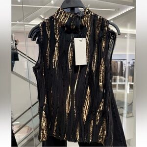 Zara Black and Gold Limited Edition Sequin  Top
